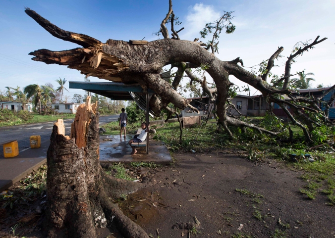 Cosa resta del villaggio di Talecake, nelle isole Fiji, dopo il ciclone Winston.